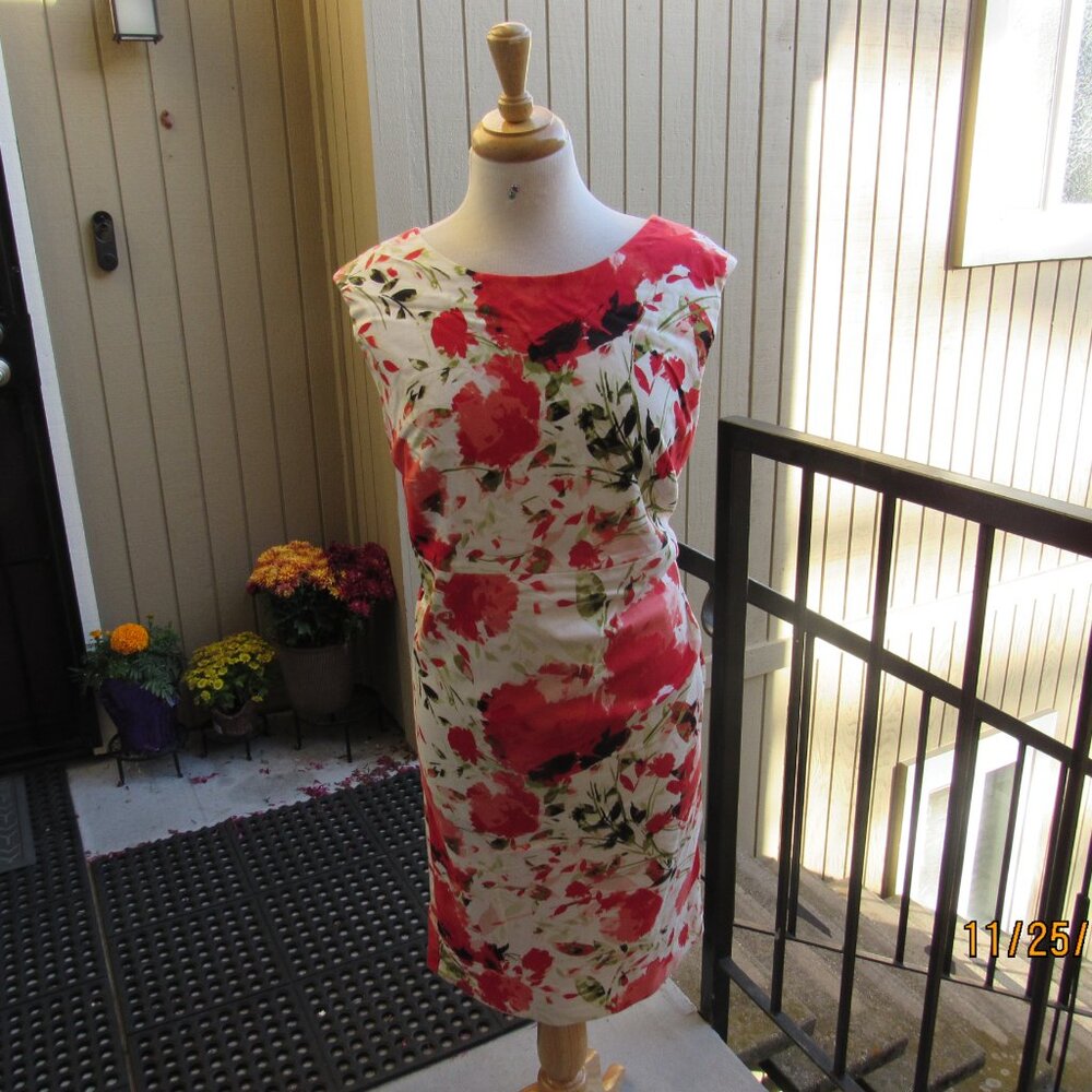 #625  NEW WOMAN'S FLORAL COTTON DRESS BY KALIKO  (SIZE 12W)